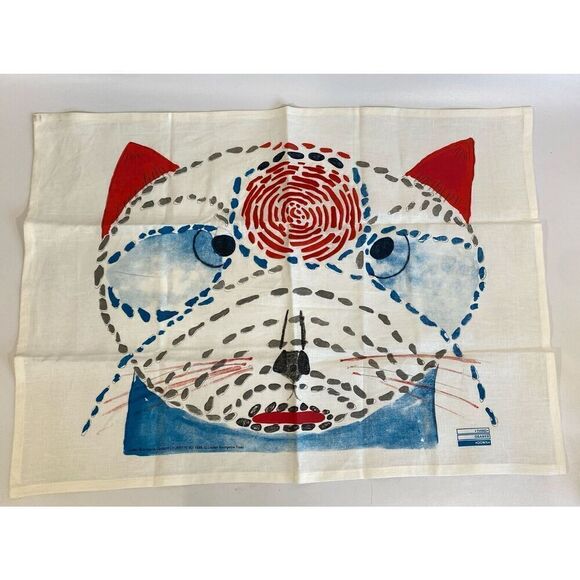 LOUISE BOURGEOIS Champfleurette Linen Tea Towel rare 1999 MOCO Embroidered